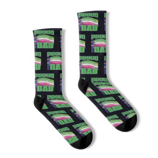 Proud Dad Abrosexual Father's Day Gift LGBTQ Socks