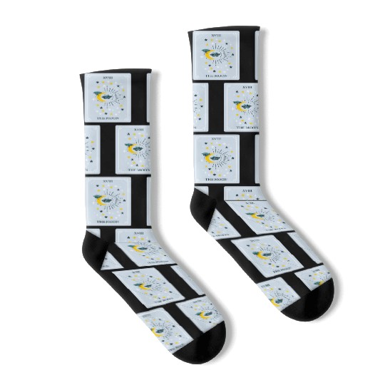 Cute Moon Card Socks