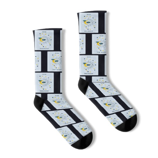 Cute Moon Card Socks