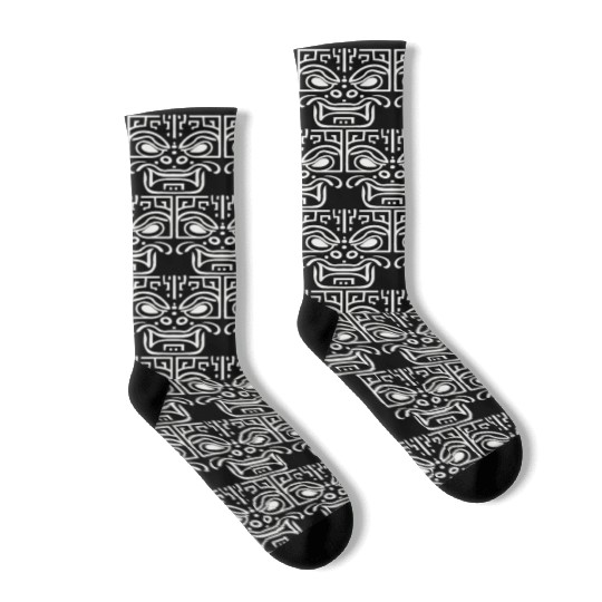 Square Tribal Face Mask Socks