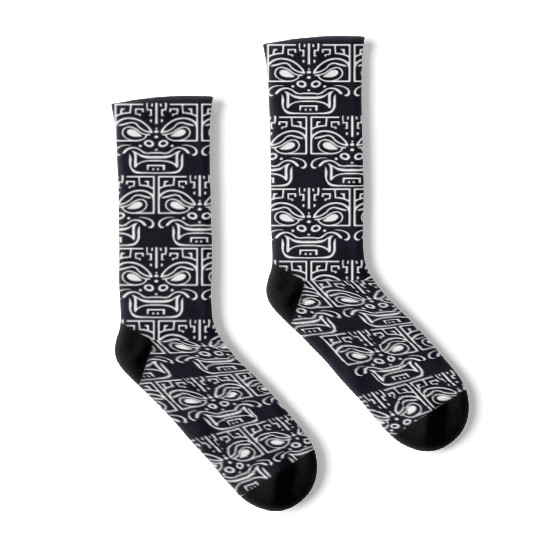 Square Tribal Face Mask Socks