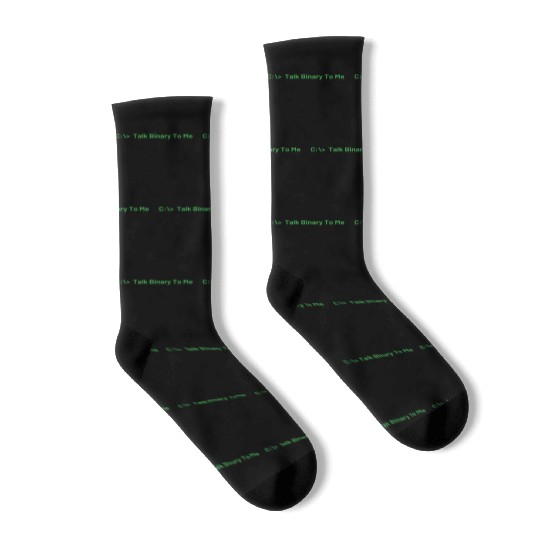 Talk Binary To Me Funny Coder Programmer Socks