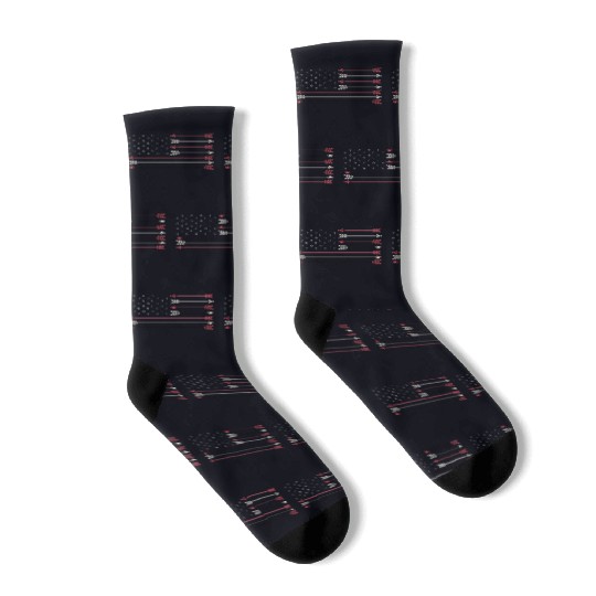 Archery Arrow USA American Flag Socks