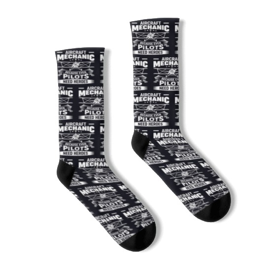 Airplane Mechanic Funny Aviation Technician Socks