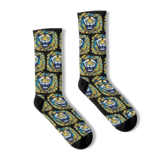 Money Lion Art Socks