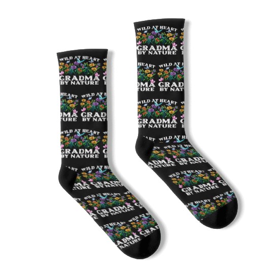 Grandma Wildflower Floral Nature Love Socks