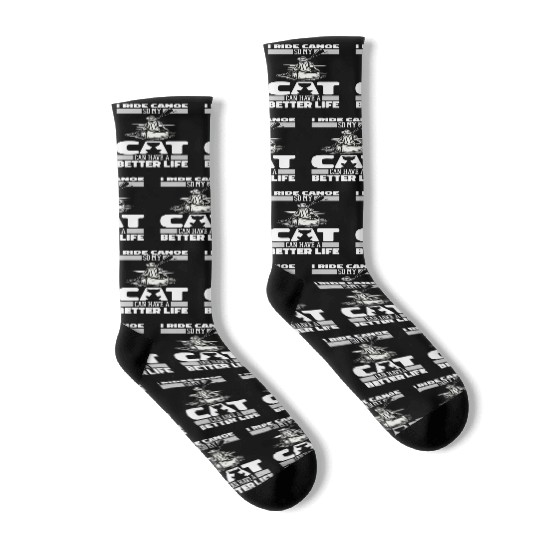 Canoe Canoeing Canoeist Cat Socks