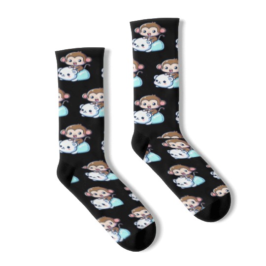 Polar Bear Cute Monkey Companion Socks