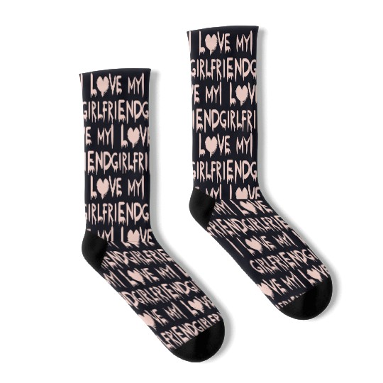 I Love My Girlfriend Gift Socks