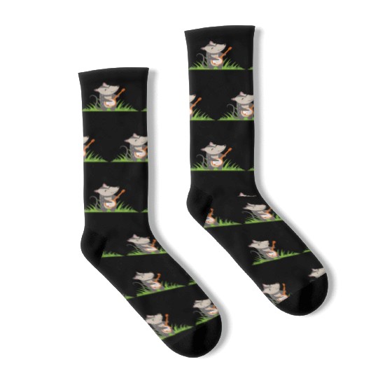 Possum Guitar Kids Cute Socks