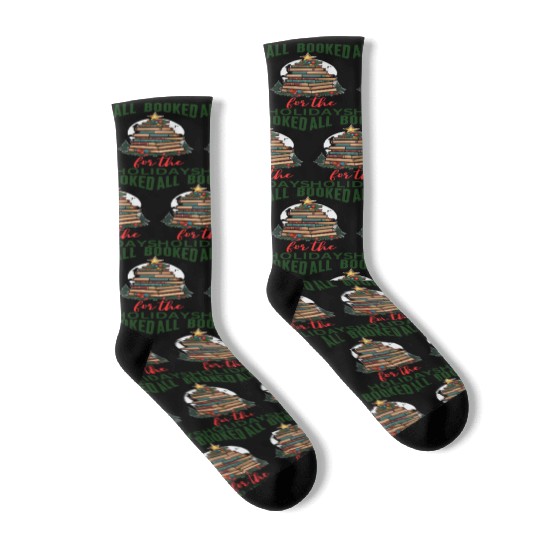 All Booked for the Holidays Christmas Tree Socks
