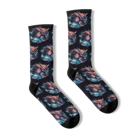 Adventure girl colour waves Socks