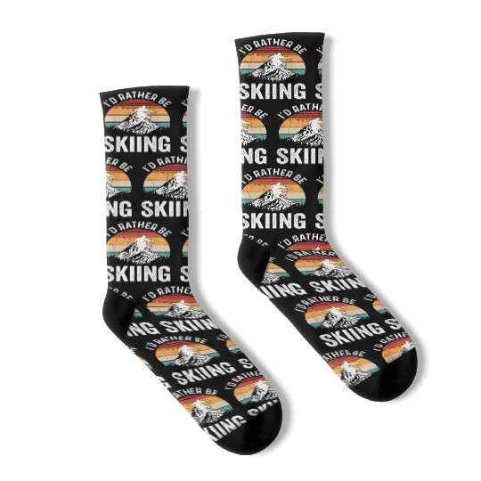 I'd Rather Be Skiing Wintersport Ski Socks