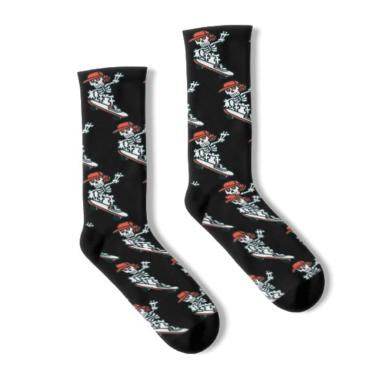 rocker skeleton cap skater cool halloween Socks