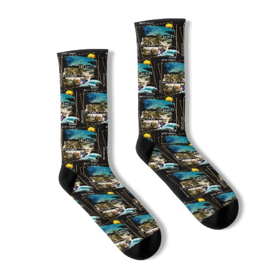 West Coast Los Angeles California Beach Socks