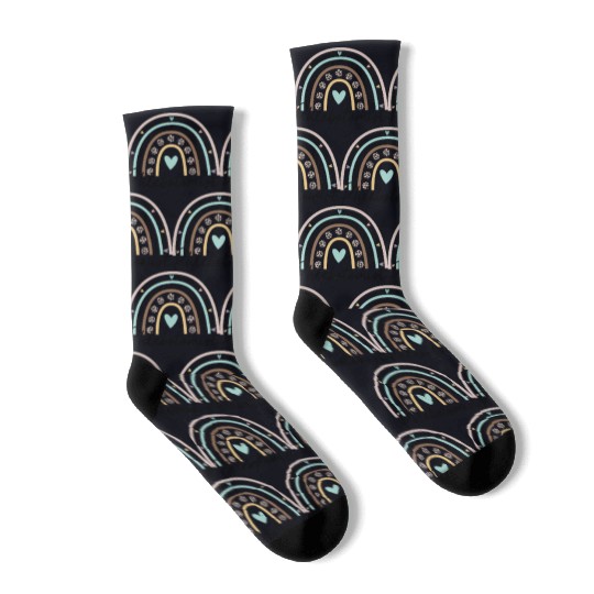 Phlebotomist Life Rainbow Leopard Print Face Socks