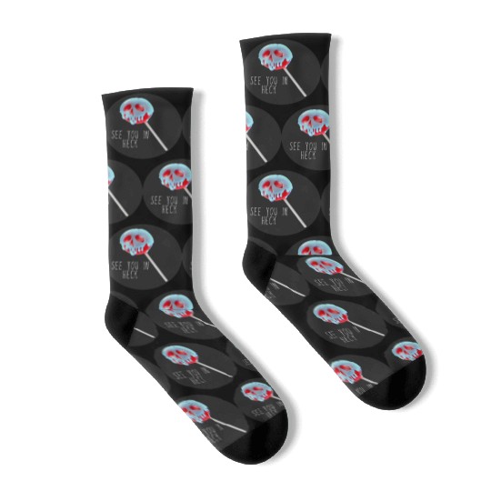 See You In Heck Poison Skull Candy Socks