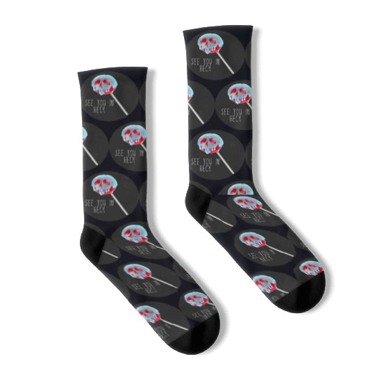 See You In Heck Poison Skull Candy Socks