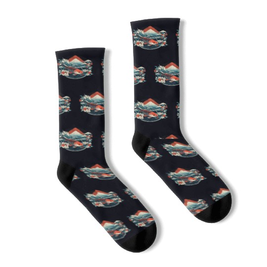 Koi Fish Koi Carp Japanese Koi Garden-Pond Koi Socks