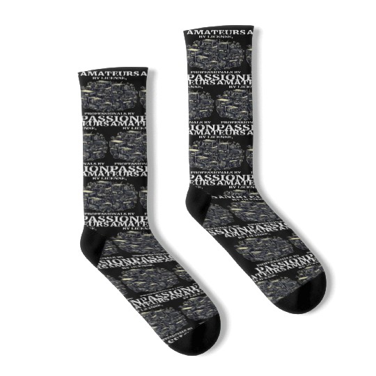 Vintage Ham Radio Enthusiast Amateurs by License Socks