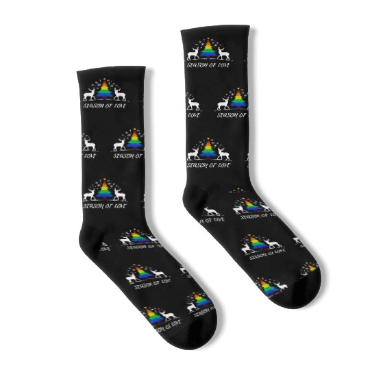Gay Christmas Tree Gay Couple Season Of Love Socks