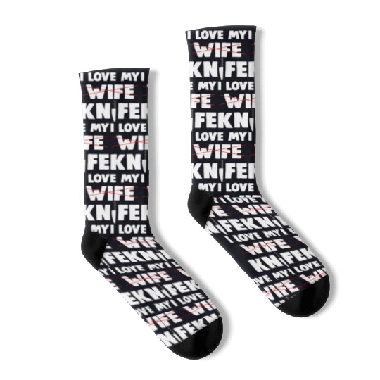 I Love My Wife Knife Socks