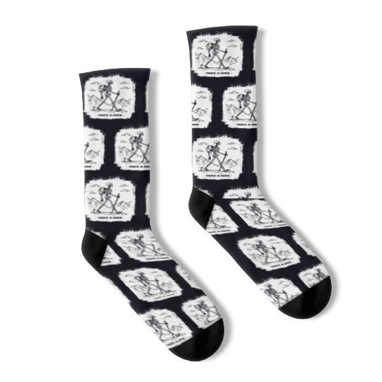 Take a Hike - White Ink Socks