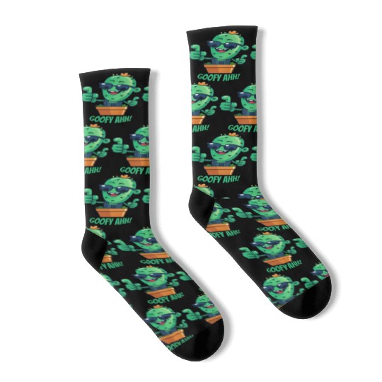 Fun Cactus Character Goofy Ahh Socks