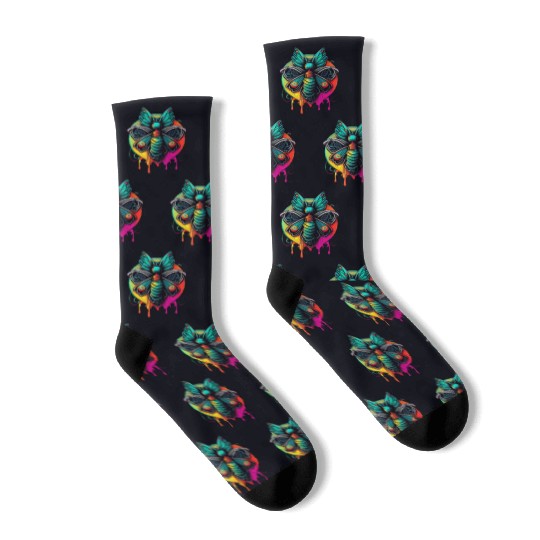 Colorful Butterfly face Socks