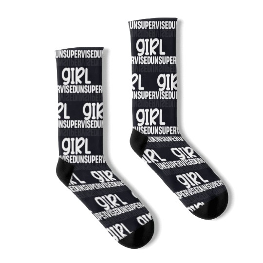 Unsupervised Girl Funny Flirting Humurous Socks