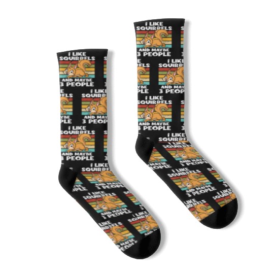 I Like Squirrels And Maybe 3 People Fox Japanese Socks