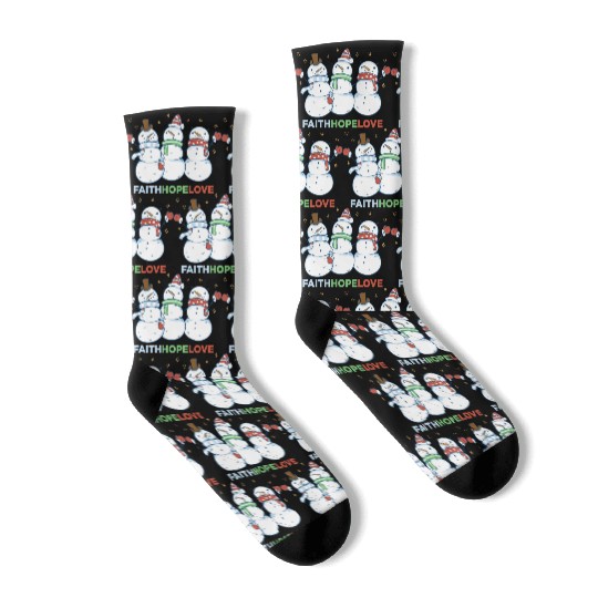Religious Family Faith Hope Love Christmas Socks