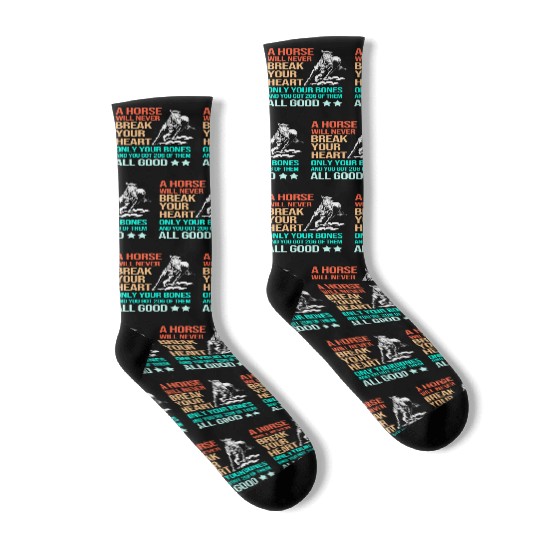 Funny Barrel Racing Cowgirl Horseback Riding Socks