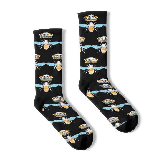 Queen Bee Crown Women Hive Beekeeping Bee Women Socks