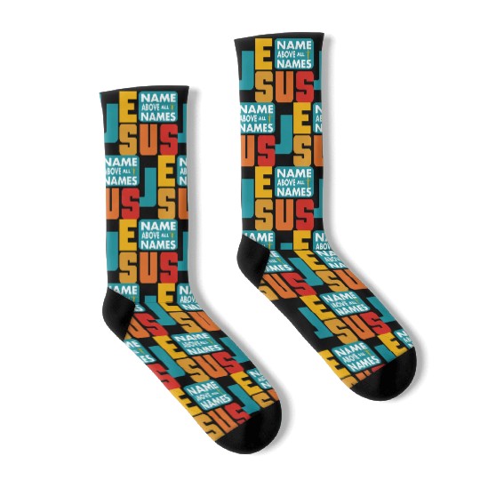 Name Above All Names Love Jesus Christian Socks