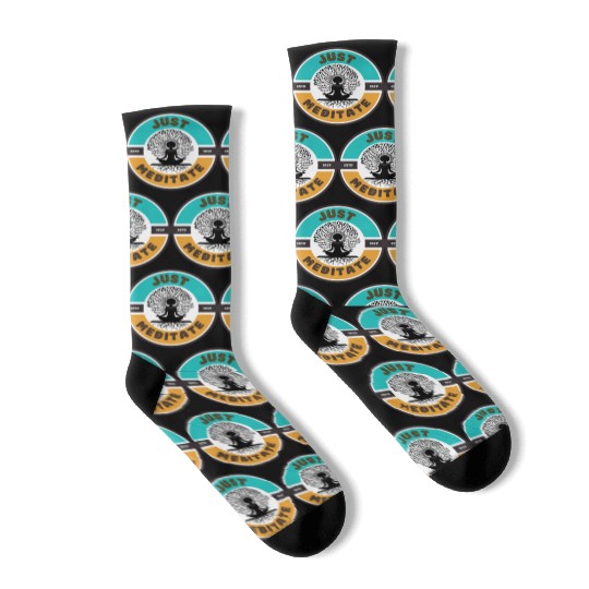 Sustainably Sourced Womens Teal Meditate Apparel Socks