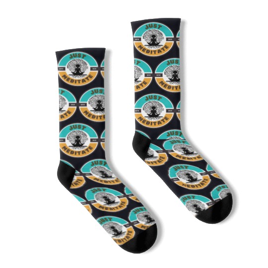 Sustainably Sourced Womens Teal Meditate Apparel Socks