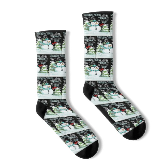 Funny Cranky Snowman Socks