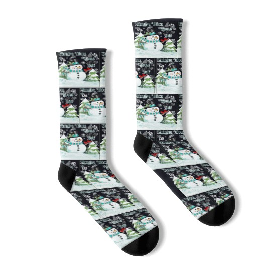 Funny Cranky Snowman Socks