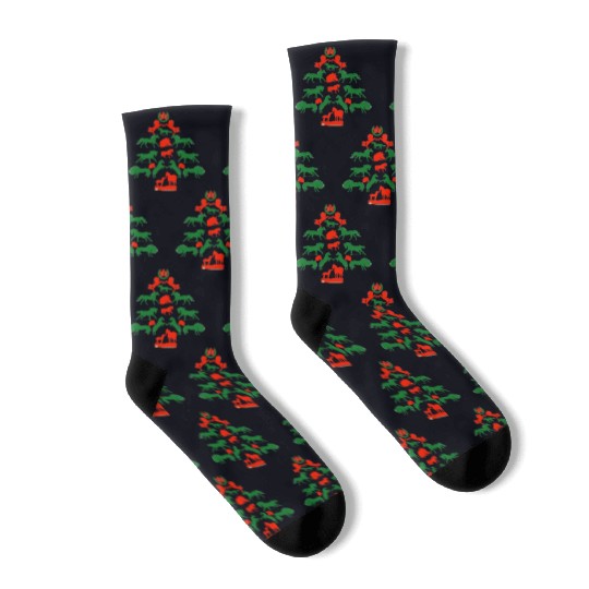 Horse Christmas Tree in Red and Green Socks