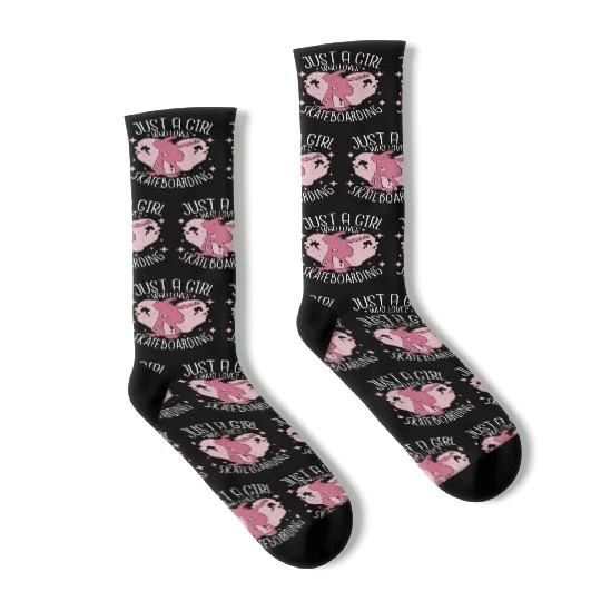 Just A Girl Who Loves Skateboarding Skater Skatebo Socks