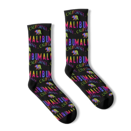 Malibu California Bicycle Club In a Tie Dye Design Socks