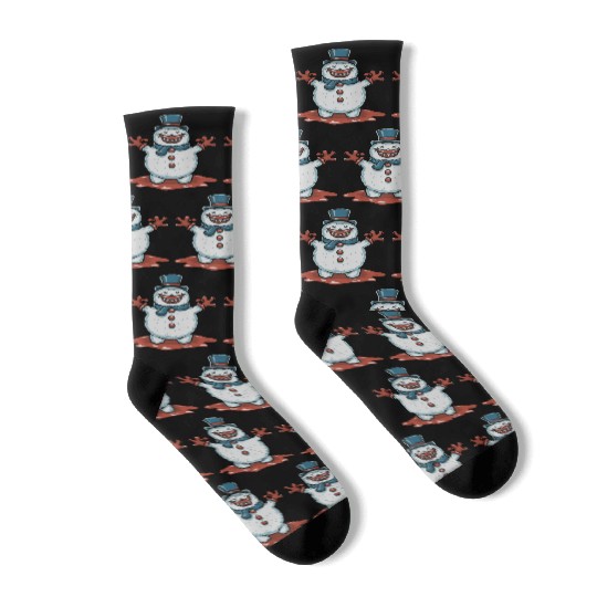 frosty snowman creepy Socks