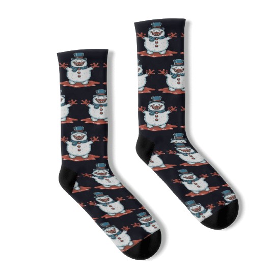 frosty snowman creepy Socks