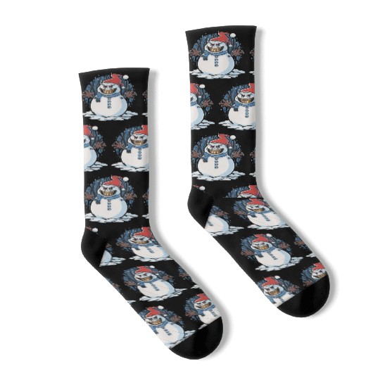 frosty snowman creepy Socks