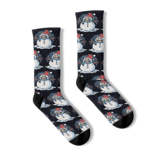 frosty snowman creepy Socks