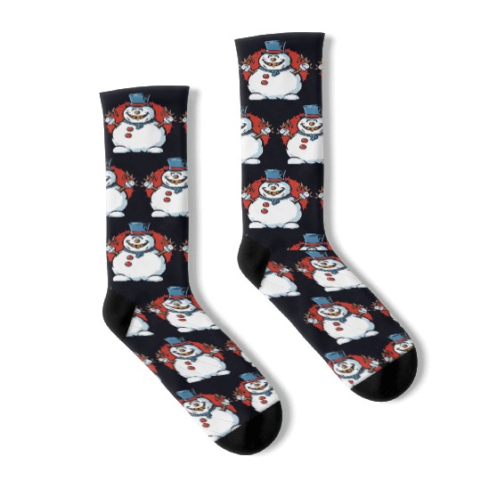 frosty snowman creepy Socks