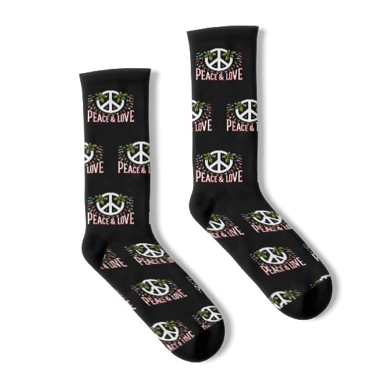 Christmas Peace and Love Socks