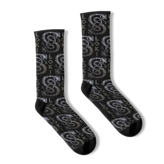 Loki's Symbol The Serpent Socks Thor Mjolnir Valknut