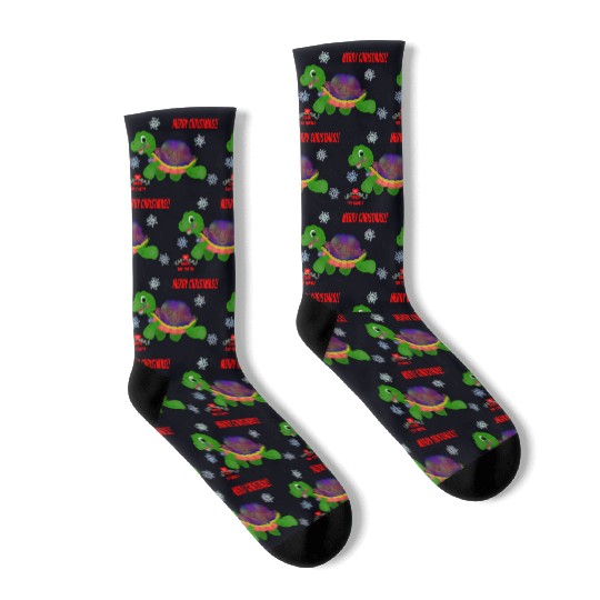 "Tinsel the Turtle" (Snowflake Snuggliezz) Socks